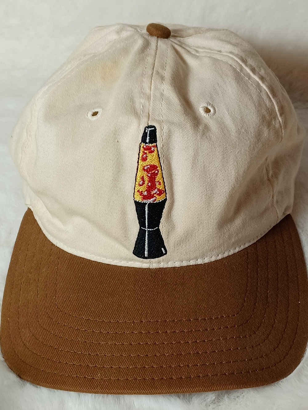 Cream and Brown Lava Lamp Baseball Cap